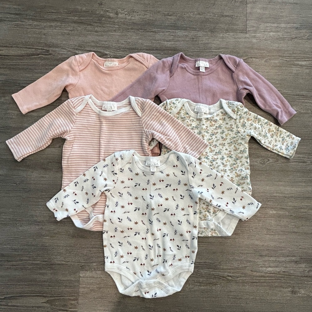 Floral and Striped Baby One Pieces Set